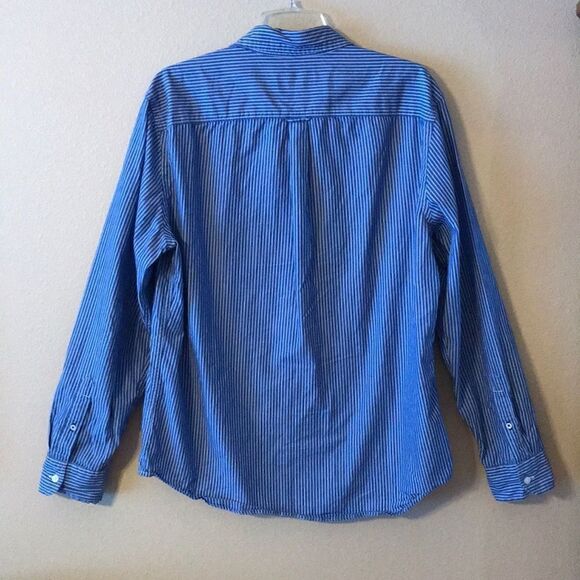 American Eagle Mens Blue And White Oxford Shirt - Picture 4 of 4